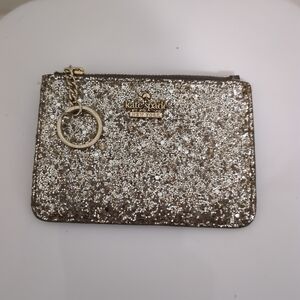 Kate Spade New York Little Vintage Glitter Coin Purse with Key Ring, EUC